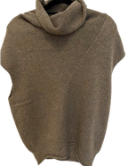 Chloe Brown Cashmere Sleeveless Rollneck