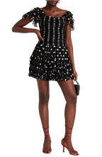 Valentino Black and White Polka Dot Ruched Mini Dress
