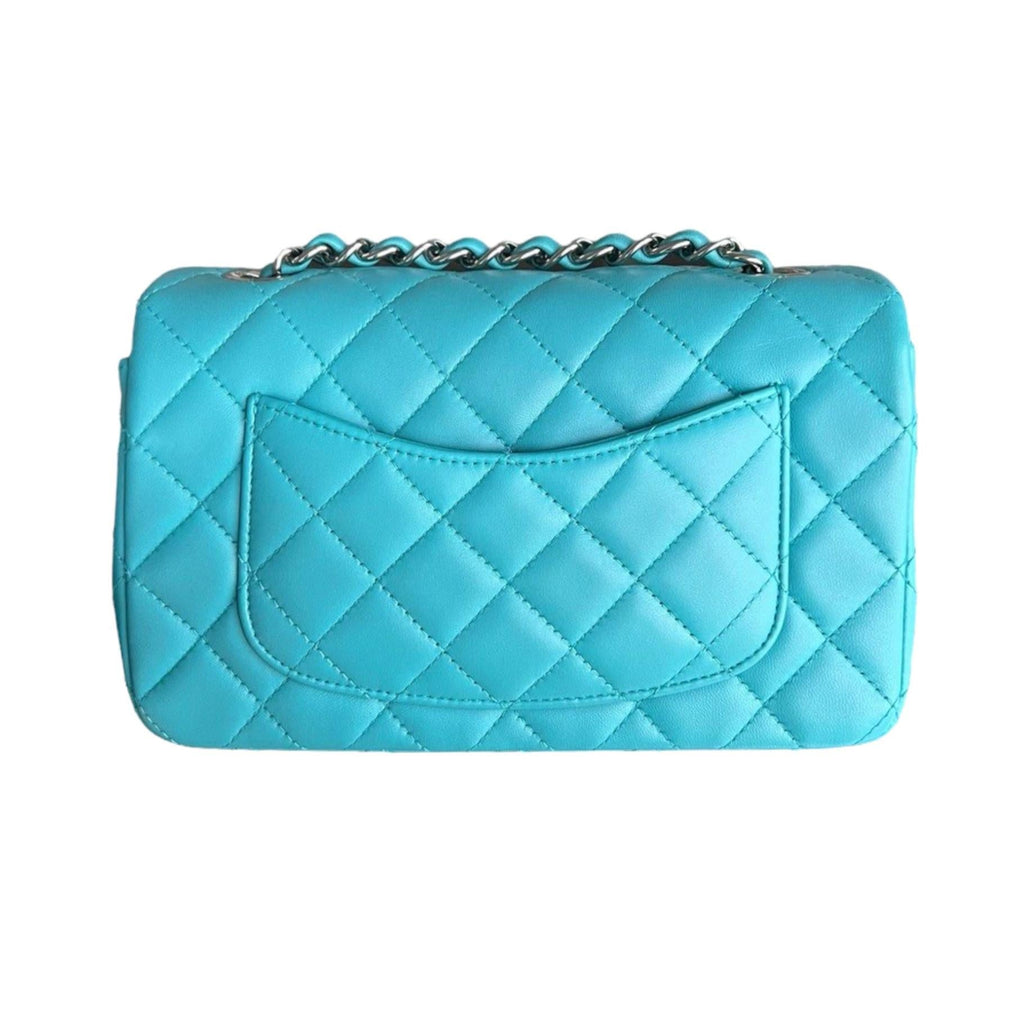 Turquoise Mini Quilted Classic Flap