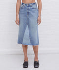 Khaite Maggie Denim Midi Skirt