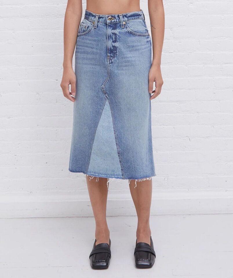 Khaite Maggie Denim Midi Skirt