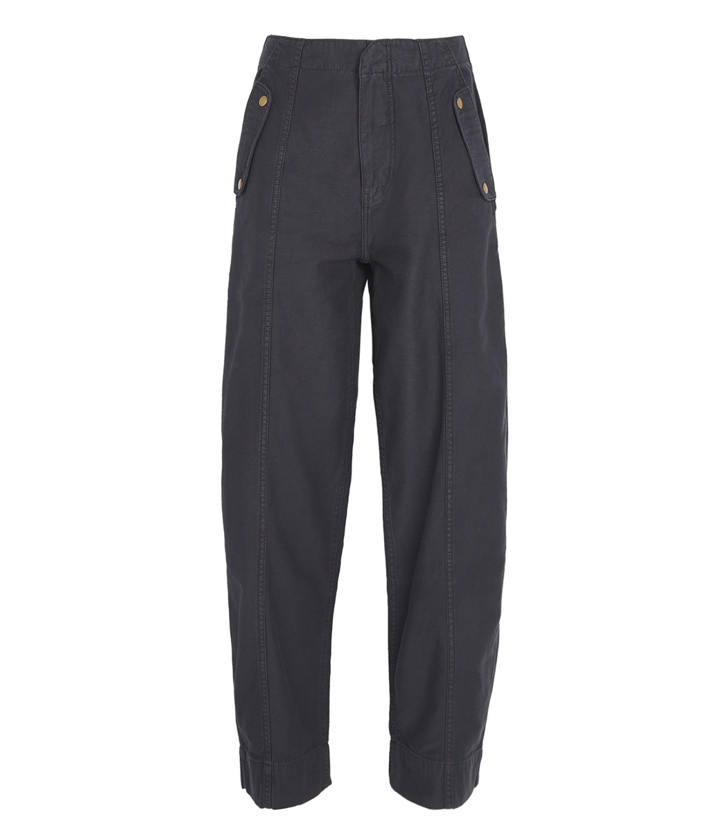 Frame Utility Barrel Cotton-Canvas Wide-Leg Pants