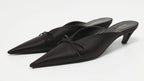 Balenciaga Black Satin Mules