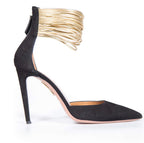 Aquazzura Black Hello Lover Suede Heels