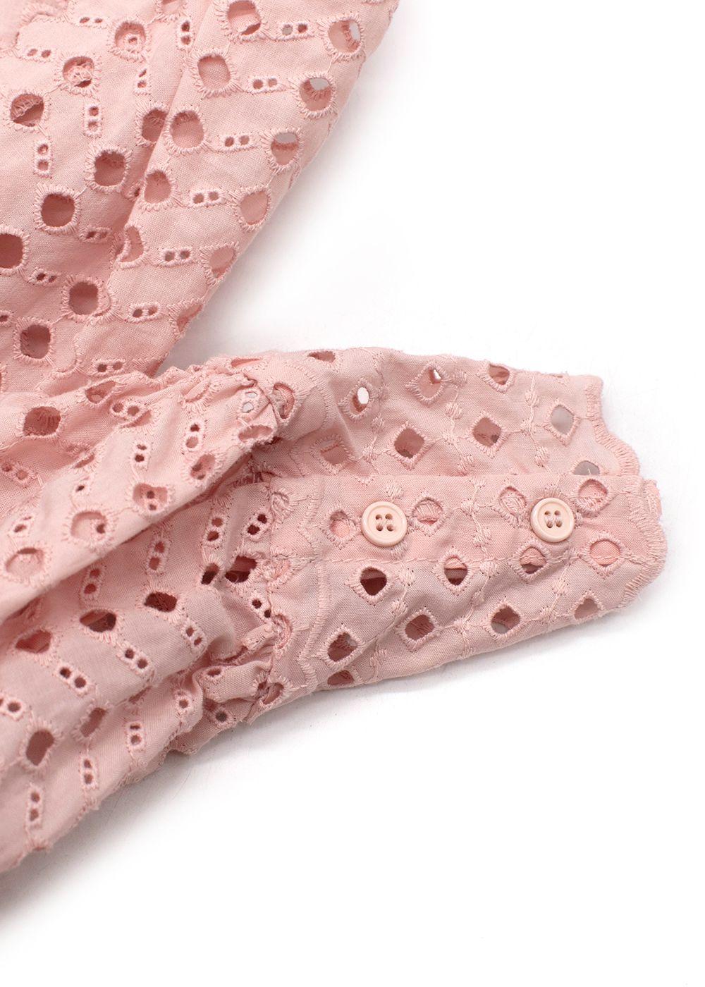 Claudie Pierlot Pink Broidere Anglaise Button Through Shirt