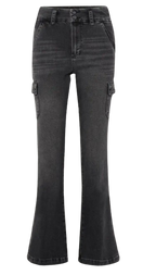 Paige Grey Dion High Rise Flared Cargo Jeans