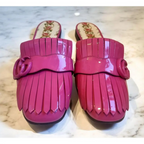 Gucci Pink Patent Marmont Flats