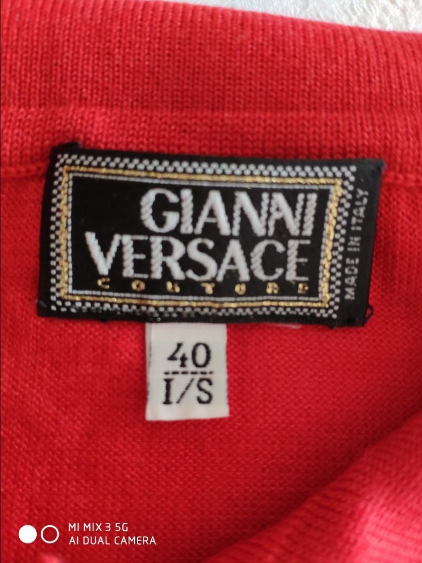 Gianni Versace Red Cashmere & Silk Polo Shirt