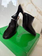 Bottega Veneta Black Patent Leather Cha Cha Mules