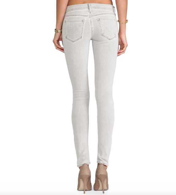 Mother The Looker Grey Skinny Jeans