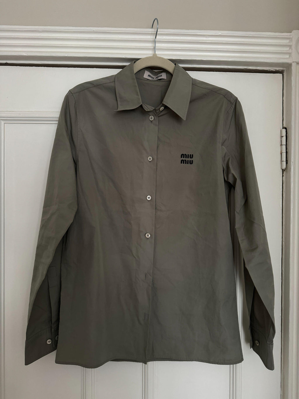 Miu Miu Grey Logo Detail Shirt