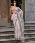 Nude Multi- Coloured Sari Set By KYNAH, Luxury Indian Fashion & Bridal Wear