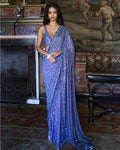 Mauve Sequin Sari Set By KYNAH, Luxury Indian Fashion & Bridal Wear