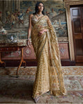 Gold Mirror Work Sari Set By KYNAH, Luxury Indian Fashion & Bridal Wear