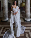 Ivory Three-Dimensional Sari Set By KYNAH, Luxury Indian Fashion & Bridal Wear