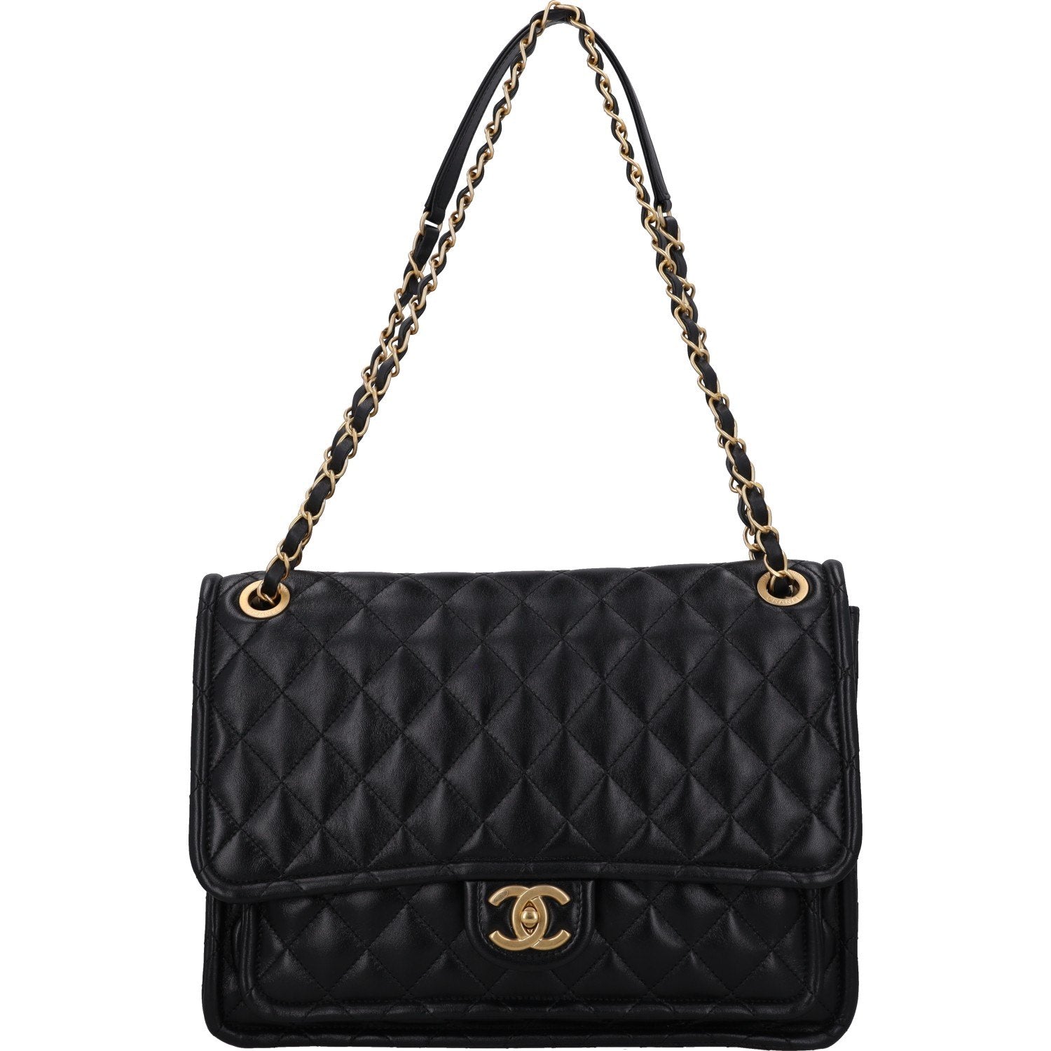 Chanel Maxi Lambskin Flap Bag — Black
