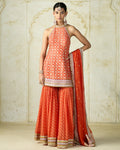 Orange Kainaat Sharara Set By KYNAH, Luxury Indian Fashion & Bridal Wear