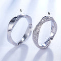 3CT Round Cut Moissanite Twist Design Smooth Wedding Band In Sterling Silver