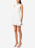 A-Line Square Neckline Sleeveless Short/Mini Twill Satin With Flower Bride Wedding Dress