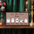 Personalizado Our Boo Crew Ghost Family Halloween Signo de madera con 2-7 Nombre grabado y Año Home Decor Regalo de Halloween para Amigos de la Familia