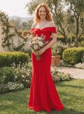 Trumpet/Mermaid Sweep Train Elastic Satin Bridesmaid Dresses