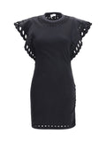 Marant Etoile Broderie Anglaise Cotton Dress — Black