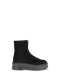 The Row Leather Platform Boot — Black