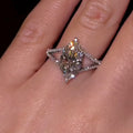 3CT Marquise Cut Moissanite Engagement Rings In Sterling Silver
