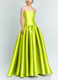Trumpet/Mermaid Strapless Sleeveless Sweep Train Twill Satin Evening Dresses