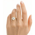 5CT 9*11mm Round Cut/Oval Cut Moissanite Engagement Rings In Sterling Silver