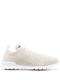 Kiton Fully-Perforated Cashmere Sneaker — Cream