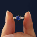 6*6mm Round Cut Sona Simulated Diamonds Engagement Rings In Sterling Silver