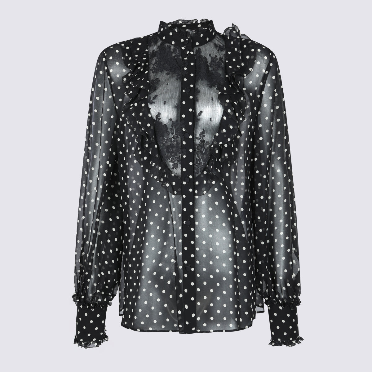 Valentino Shirts Nero/betulla _silk