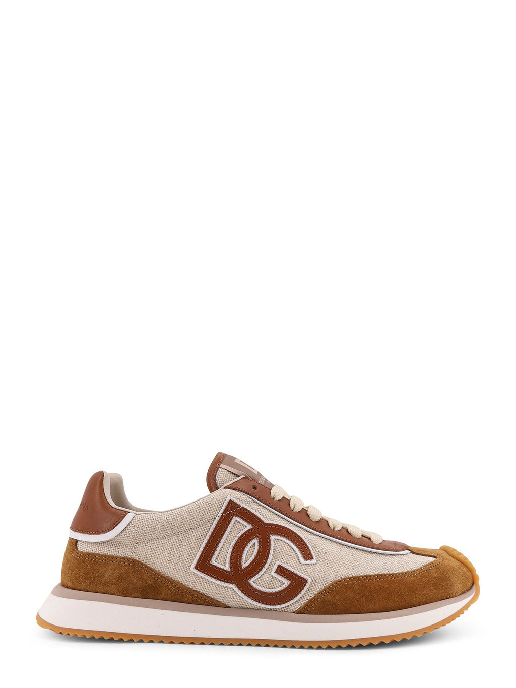 Dolce & Gabbana Sneakers Avorio Caramello Canvas/pelle - 45