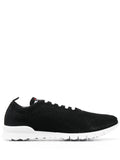 Kiton Logo-Embroidered Cotton-Blend Sneaker — Black