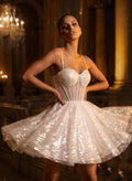 A-Line Sweetheart Short/Mini Sequined Homecoming Dress