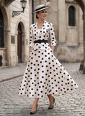 A-Line V-Neck 3/4 Sleeves Tea-Length Twill Satin Mother Of The Bride Dresses With Floral-Print/Sash