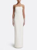 Sheath/Column Strapless Sleeveless Floor-Length Elastic Satin Wedding Dresses