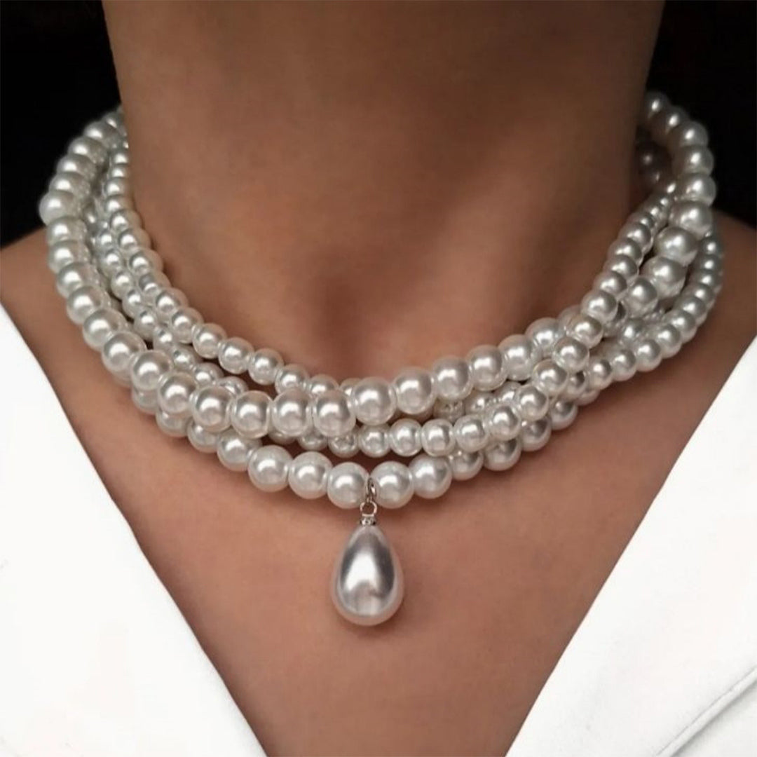 Retro Multi-Layer Pearl Necklace