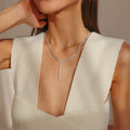 Retro Rhinestone Y-Shaped Lariat Necklace