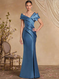 Trumpet/Mermaid Sleeveless Sweep Train Satin Evening Dresses