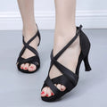 Peep Toe Buckle Dance Shoes With High Heel