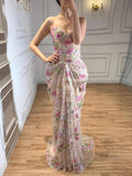 Trumpet/Mermaid Sweetheart Sleeveless Sweep Train Lace/Tulle/Sequined Evening Dresses