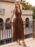 A-Line V-Neck/Halter Sleeveless Ankle-Length Chiffon Cocktail Dresses