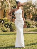 One-Shoulder Trumpet/Mermaid Simple Bridesmaid Dresses