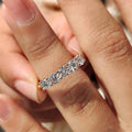 1.5CT 4*4mm Round Cut Moissanite Wedding Bands In Sterling Silver