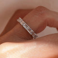 3.36CT 3*5mm Emerald Cut Moissanite Wedding Bands In Sterling Silver