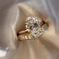 6.92CT 9*11mm Oval Cut Moissanite Engagement Rings Sets In Sterling Silver