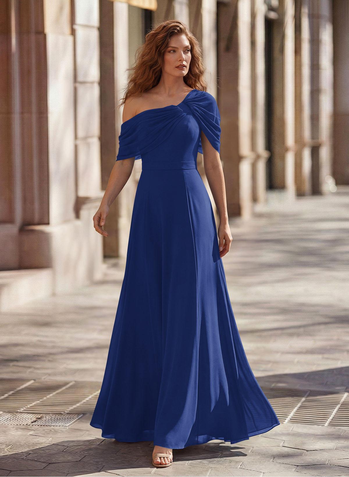 Asymmetrical Neck Chiffon A-Line Mother Of The Bride Dresses