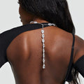 Water Droplet Crystal Back Chain Bridal Necklace